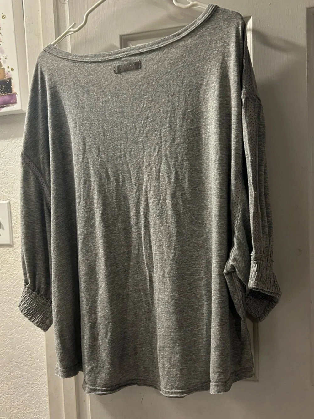 Free People Heather Gray Lightweight Pullover Top - Picture 2 of 3